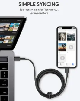 Alternative view of AUKEY кабел CB-CL03 черен nylon Lightning-USB C | 2m | USB Power Delivery USB-PD | certificate MFi Apple