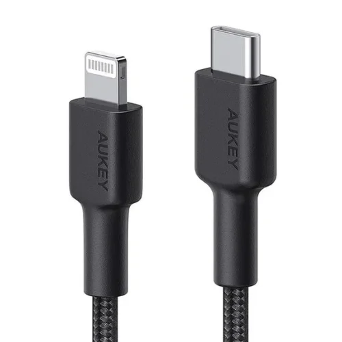 AUKEY кабел CB-CL03 черен nylon Lightning-USB C | 2m | USB Power Delivery USB-PD | certificate MFi