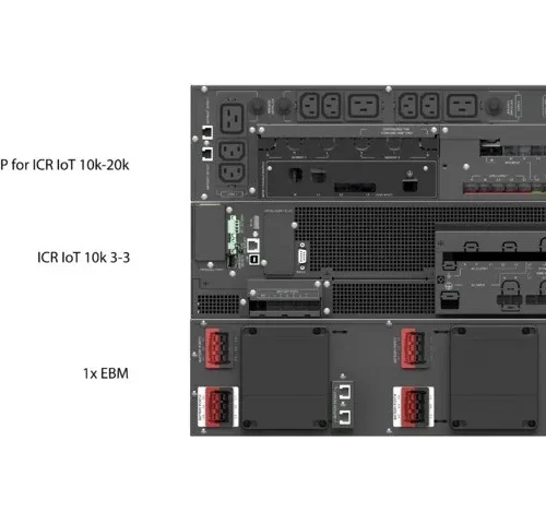 Alternative view of PowerWalker UPS VFI 10000 ICT IOT 3/1 BI On-line 10KVA terminal R1-45 USB-B RS-232 3/1 phase epo