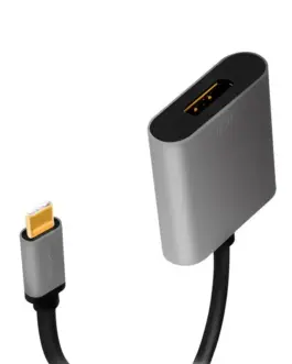 Alternative view of LogiLink USB-C to DP/F адаптер, 4K/60Hz, alu, 0.15m