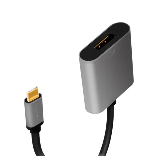 Alternative view of LogiLink USB-C to DP/F адаптер, 4K/60Hz, alu, 0.15m