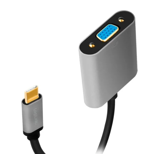 Alternative view of LogiLink USB-C to VGA адаптер, 1080p, alu, 0.15m