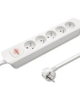 Alternative view of Qoltec Power strip 5 sockets, 1.8m, бял