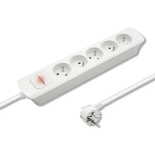Alternative view of Qoltec Power strip 5 sockets, 1.8m, бял
