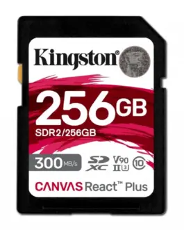 Kingston памет card SD 256GB Canvas React Plus 300/260 UHS-II U3