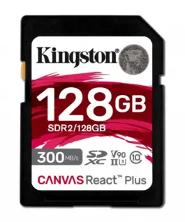 Kingston памет card SD 128GB Canvas React Plus 300/260 UHS-II U3