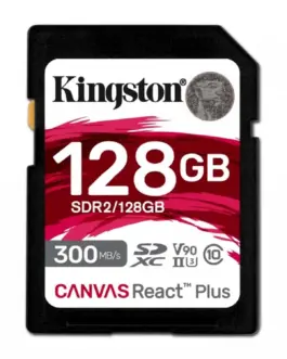 Kingston памет card SD 128GB Canvas React Plus 300/260 UHS-II U3