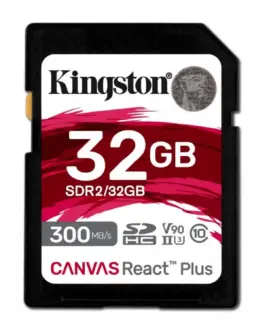 Kingston памет card SD 32GB Canvas React Plus 300/260 UHS-II U3
