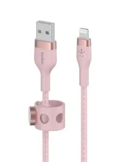 Alternative view of Belkin кабел BoostCharge USB-A for Lightning silicone 3m, розов