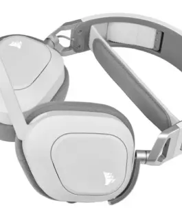 Corsair Wireless headset HS80 RGB Gaming Spatial Audio бял