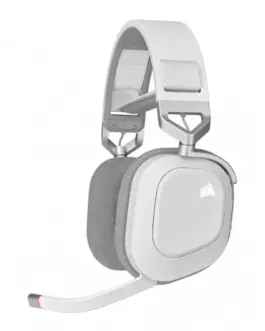 Corsair Wireless headset HS80 RGB Gaming Spatial Audio бял
