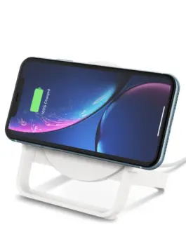 Alternative view of Belkin Wireless зарядно, standing 10W + QC 3.0 захранващ блок, бял