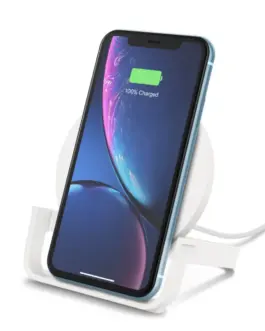 Belkin Wireless зарядно, standing 10W + QC 3.0 захранващ блок, бял
