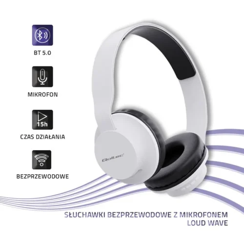 Alternative view of Qoltec безжични слушалки with microphone, BT 5.0 JL