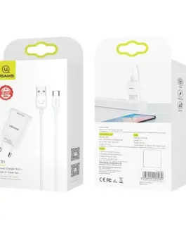 Alternative view of USAMS зарядно 1xUSB USB-C кабел 2,1A T21