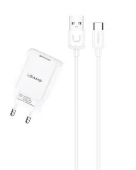 USAMS зарядно 1xUSB USB-C кабел 2,1A T21