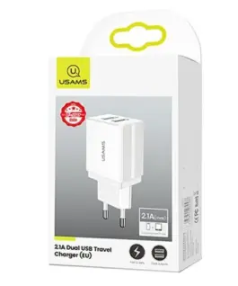 Alternative view of USAMS зарядно 2xUSB T24 2,1A бял Only Head