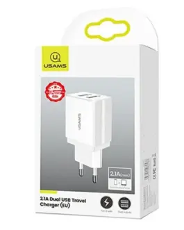 Alternative view of USAMS зарядно 2xUSB T24 2,1A бял Only Head
