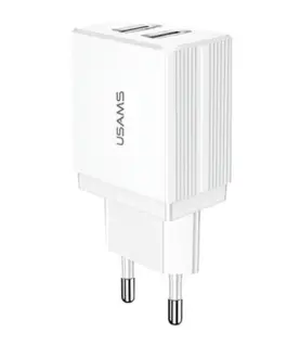 USAMS зарядно 2xUSB T24 2,1A бял Only Head
