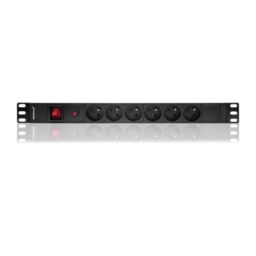 Qoltec Power strip for RACK 19cali | 1U | 6A | PDU 6xSCHUKO | 2m