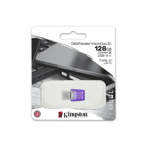 Alternative view of Kingston Pendrive USB Data Traveler MicroDuo 3C G3 128GB USB-A/USB-C