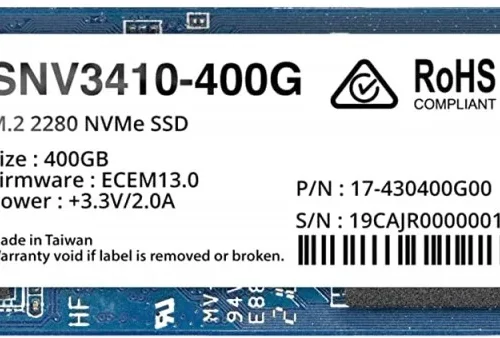Synology SSD drive SATA 400GB M2 2280 SNV3410-400G