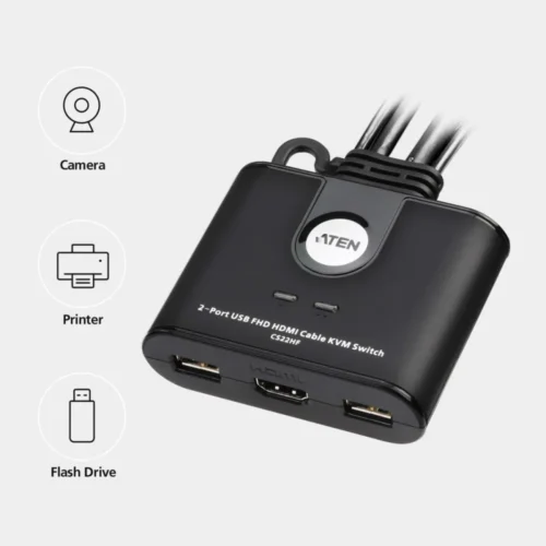 ATEN 2-port USB VGA FHD HDMI KVM Switch