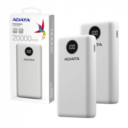 Adata външна батерия P20000QCD 20000mAh бял QC/PD
