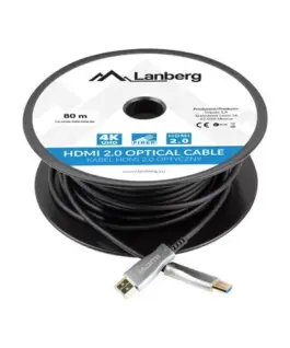 Lanberg кабел HDMI M/M v2.0 CA-HDMI-20FB-0800-BK 80m черен