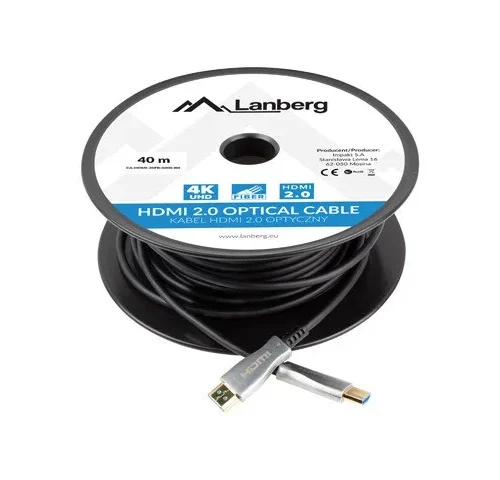 Lanberg кабел HDMI M/M v2.0 CA-HDMI-20FB-0400-BK 40m черен