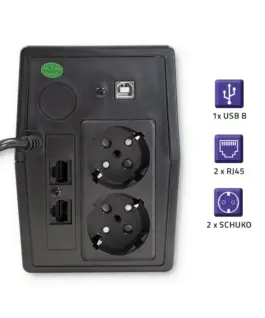 Alternative view of Qoltec Uninterrupitible захранващ блок, 650VA, 360W, LC