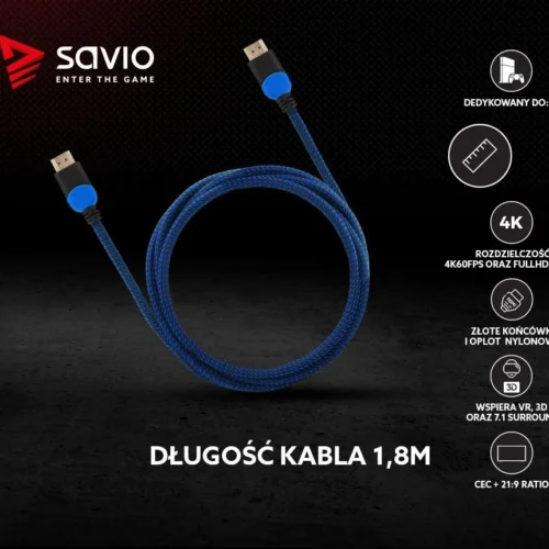Savio кабел HDMI GCL-02 1.8m