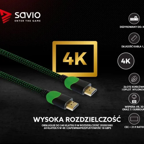 Savio кабел HDMI GCL-03 1.8m