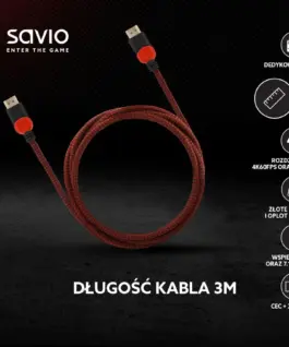 Alternative view of Savio кабел HDMI GCL-04 3m