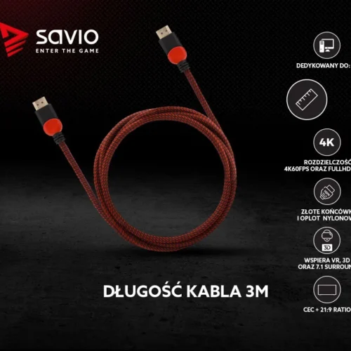 Alternative view of Savio кабел HDMI GCL-04 3m