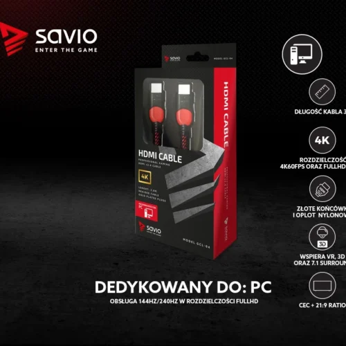 Savio кабел HDMI GCL-04 3m