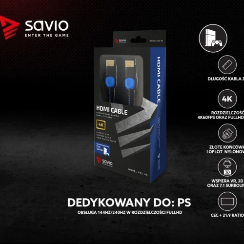 Savio кабел HDMI GCL-05 3m