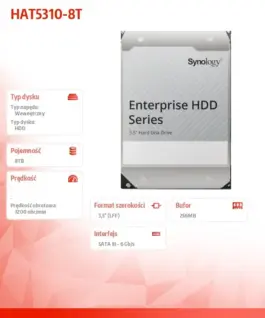 Alternative view of Synology Dysk HDD SATA 8TB HAT5310-8T 3,5 SATA 6 Gb/s 512e 7,2k