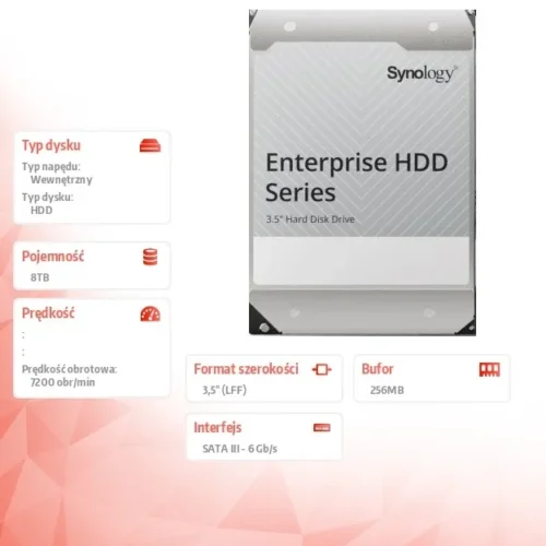 Alternative view of Synology Dysk HDD SATA 8TB HAT5310-8T 3,5 SATA 6 Gb/s 512e 7,2k