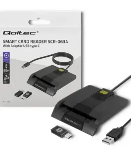 Qoltec Intelligent smart ID card reader USB type C