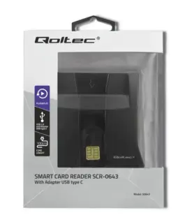 Qoltec Smart chip card scanner USB2.0 Plug&play