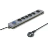Qoltec Surge protector Quick Switch 8 socket 3m gray