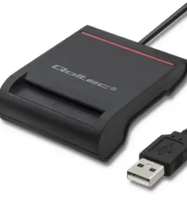 Qoltec Smart chip card scanner USB 2.0 Plug&play