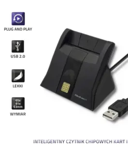 Qoltec Smart chip card scanner USB2.0 Plug&play