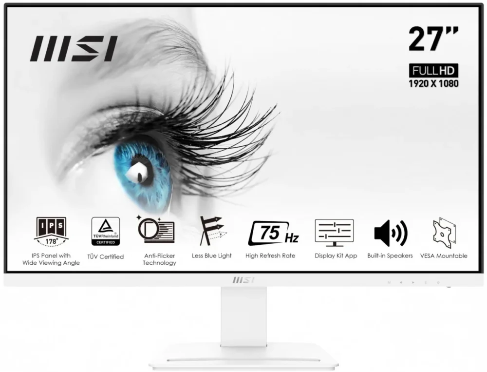 MSI Monitor PRO MP273W 27 inch IPS /FHD/75Hz/HDMI DP/бял