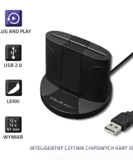 Qoltec Intelligent ID chip card reader SCR 0632