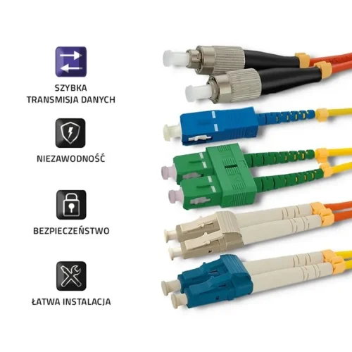 Qoltec Patchcord Fiber LC / UPC-LC / UPC | MM | 50/125 | OM3 | 1m