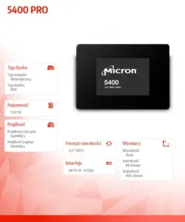 Micron SSD drive 5400 PRO 1920GB MTFDDAK1T9TGA-1BC1ZABYYR