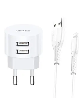 USAMS зарядно T20 2xUSB 2,1A Lightning