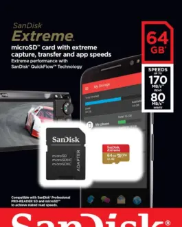 Alternative view of SanDisk Extreme microSDXC 64GB 170/80 MB/s A2 V30 U3